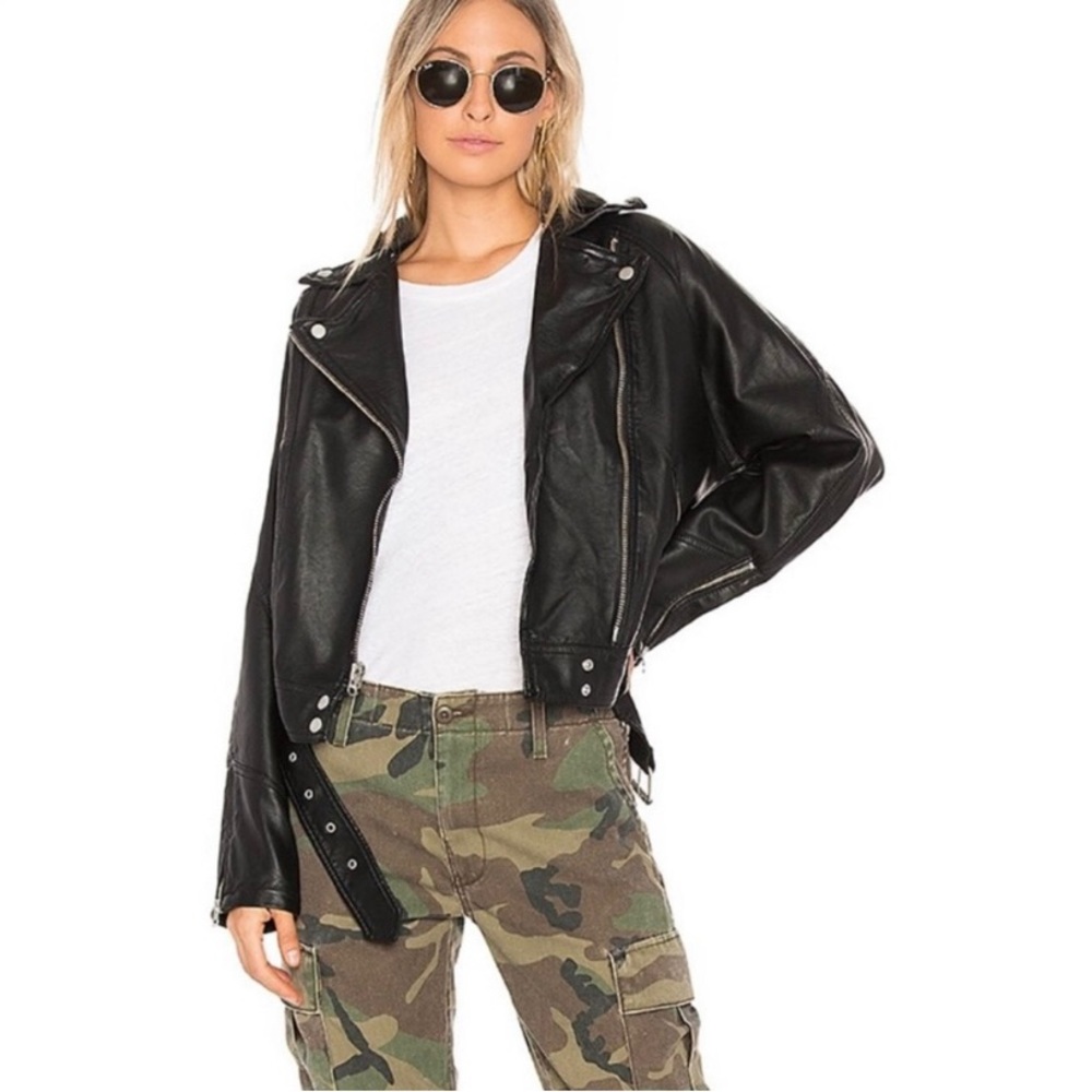 Free people faux leather jacket